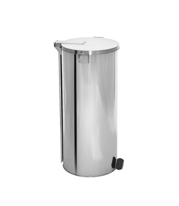 Lixeira Pedal e Alça 100L em Aço Inox 40x80