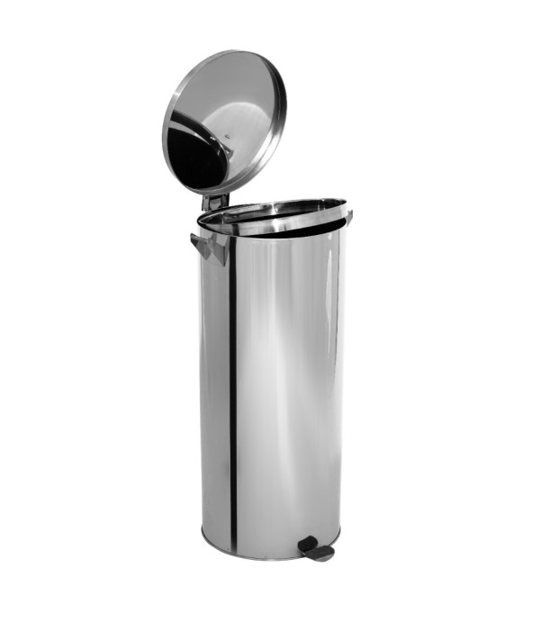 Lixeira Pedal e Alça 100L em Aço Inox 40x80