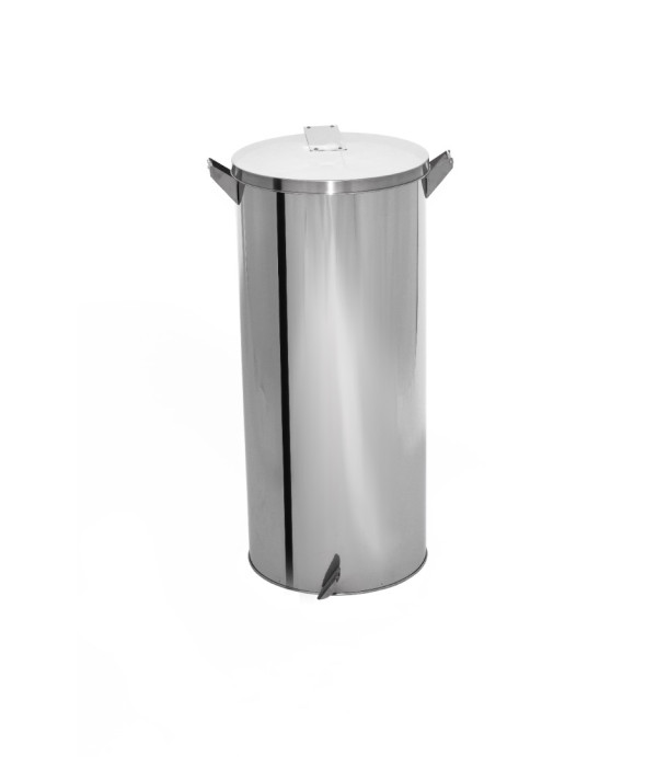 Lixeira Pedal e Alça 100L em Aço Inox 40x80