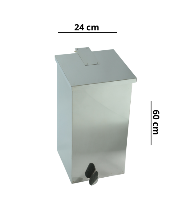 Lixeira Quadrada Pedal 30L de Aço Inox 24x60