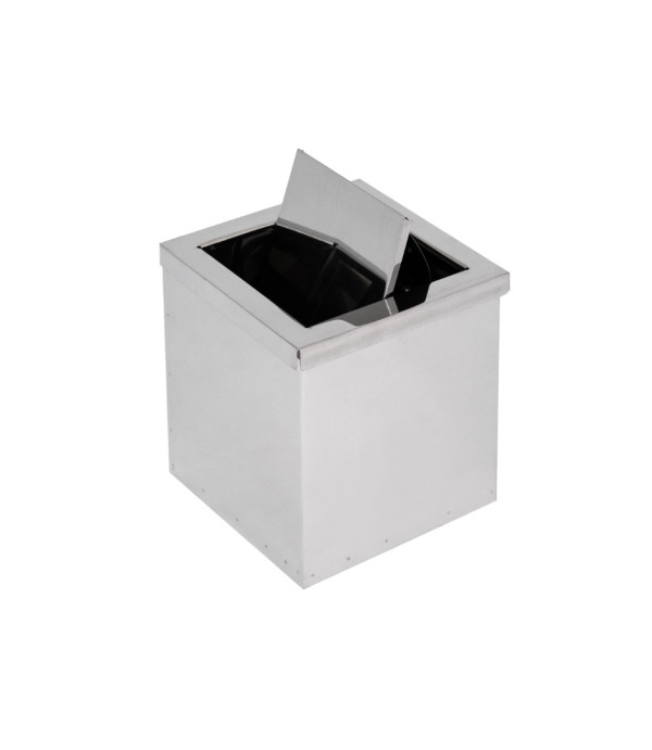 Lixeira Quadrada Basculante 15L de Aço Inox 24X30