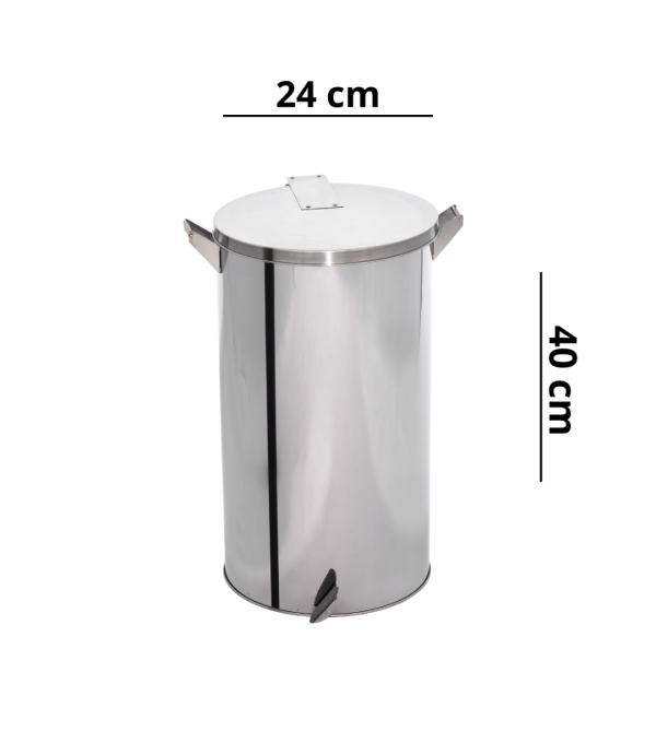 Lixeira Pedal e Alça 20L em Aço Inox 24x40