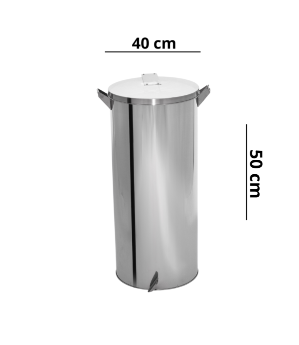 Lixeira Pedal e Alça 65L em Aço Inox 40x50