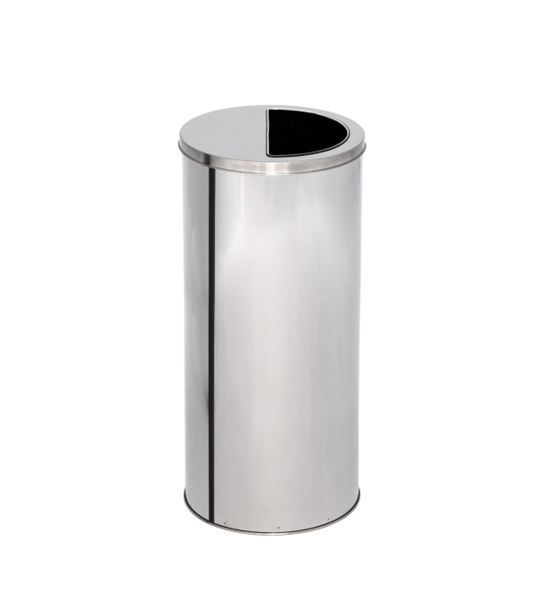 Lixeira de Inox 88L com Aro Meia Lua 40x70