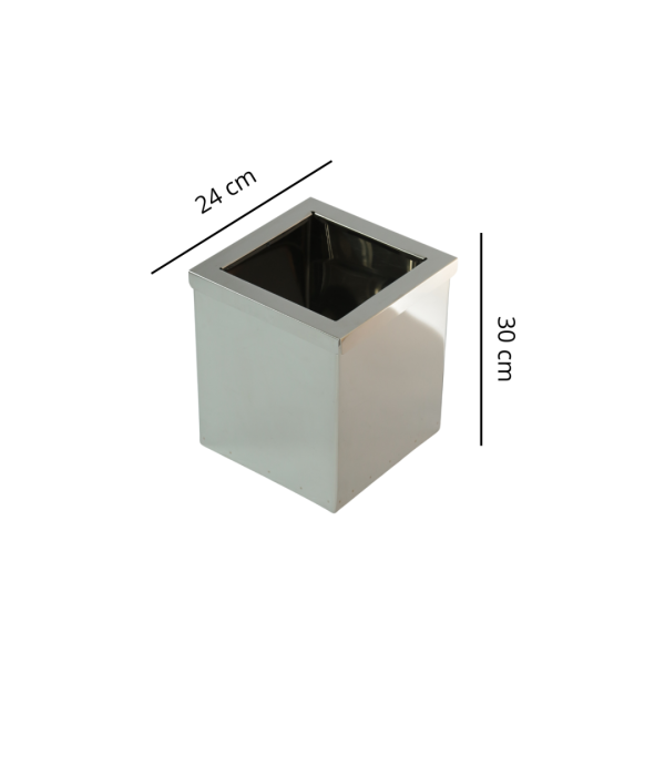 Lixeira Aro Quadrada 15L de Aço Inox 24X30