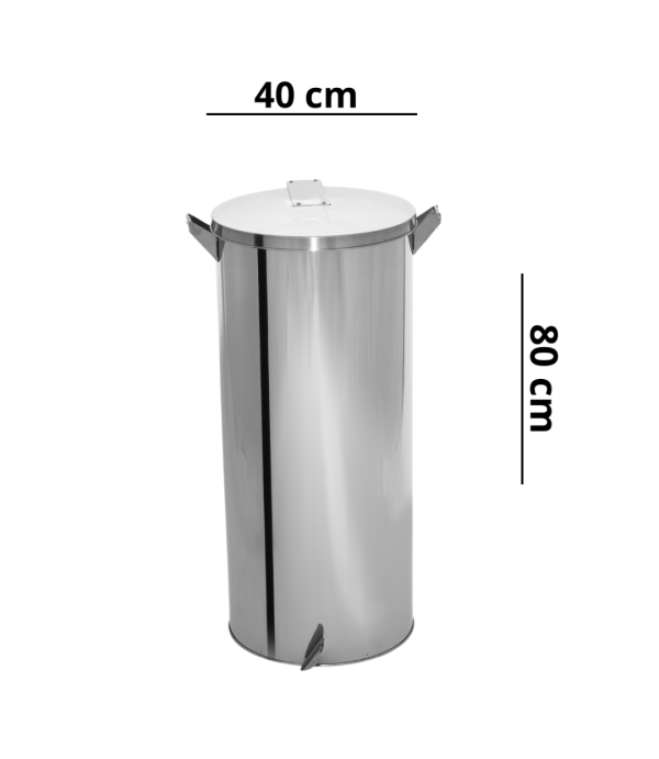 Lixeira Pedal e Alça 100L em Aço Inox 40x80