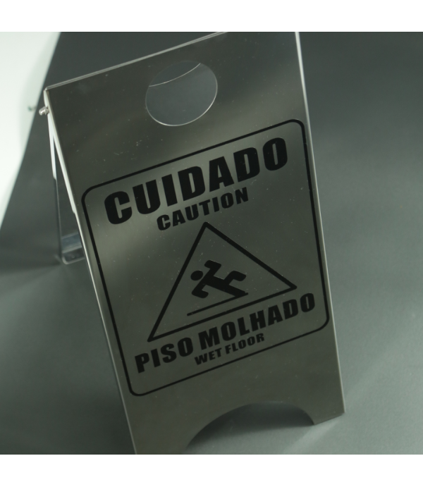 Placa Sinalizadora em Aço inox Piso Molhado