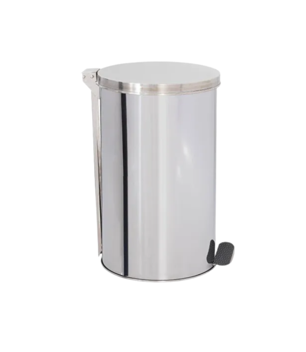 Lixeira 20L Pedal Redonda em Aço Inox 24x40